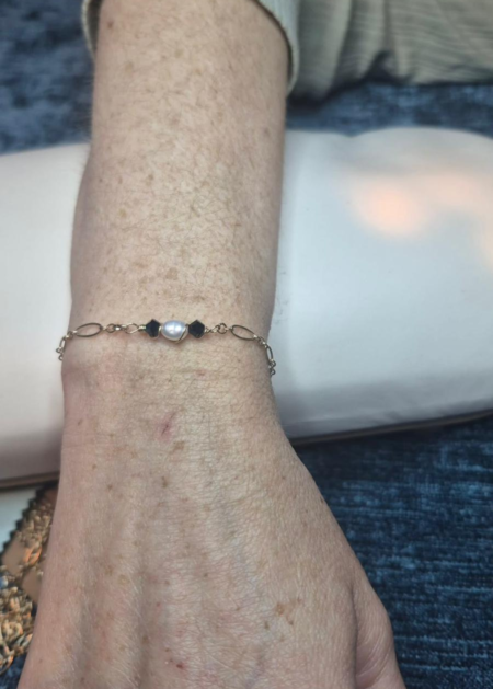 Midnight Pearl Link Bracelet